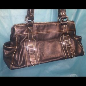 Fossil’s Black Double Buckle Key-per Satchel